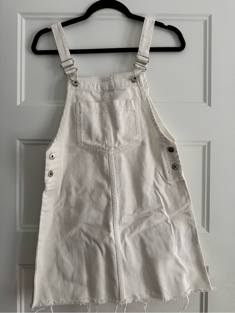 H&M White Denim Overall Romper Dress